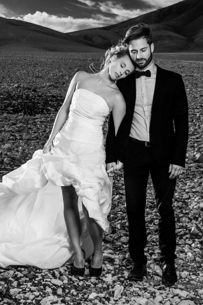 After Wedding Shooting auf Fuerteventura - in schwarz weiß